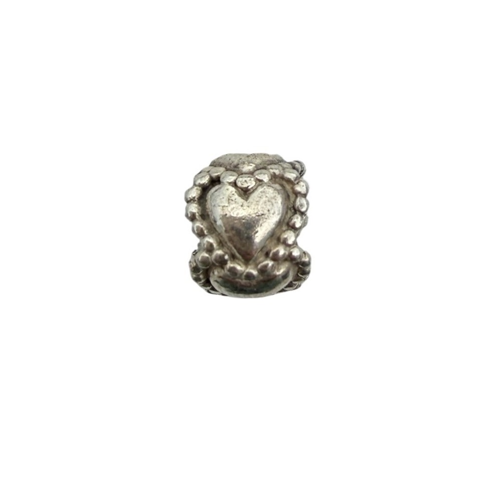 Pandora Charm Womens OS Silver Heart Beaded 925 ALE Sterling Silver 790200